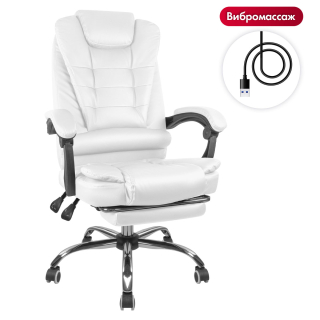 Кресло руководителя Ergozen Prestige с вибромассажем белый